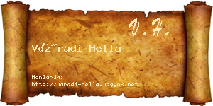 Váradi Hella névjegykártya